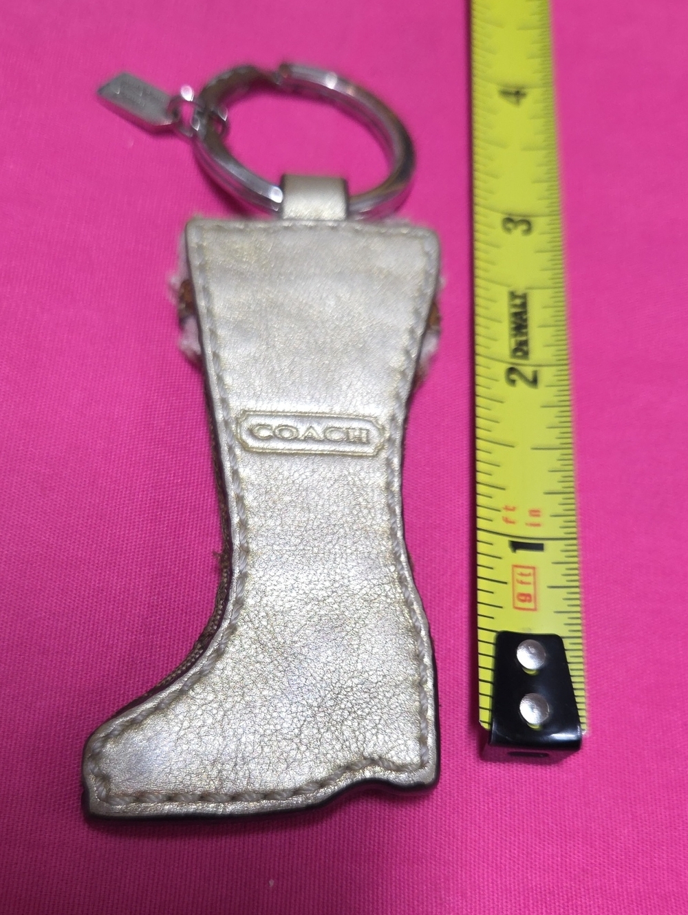 Authentic COACH leather Boot Keychain - Picture 2 of 6